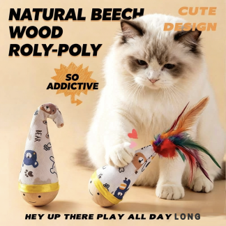 Cat Tumbler Toy Feather Interactive Kitten Self Play Relief Pet Ball